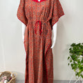 Maroon Digital Printed 100% Cotton Kaftan