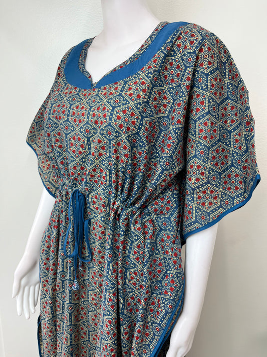 Blue Pure Cotton Elegant & Breathable Kaftan