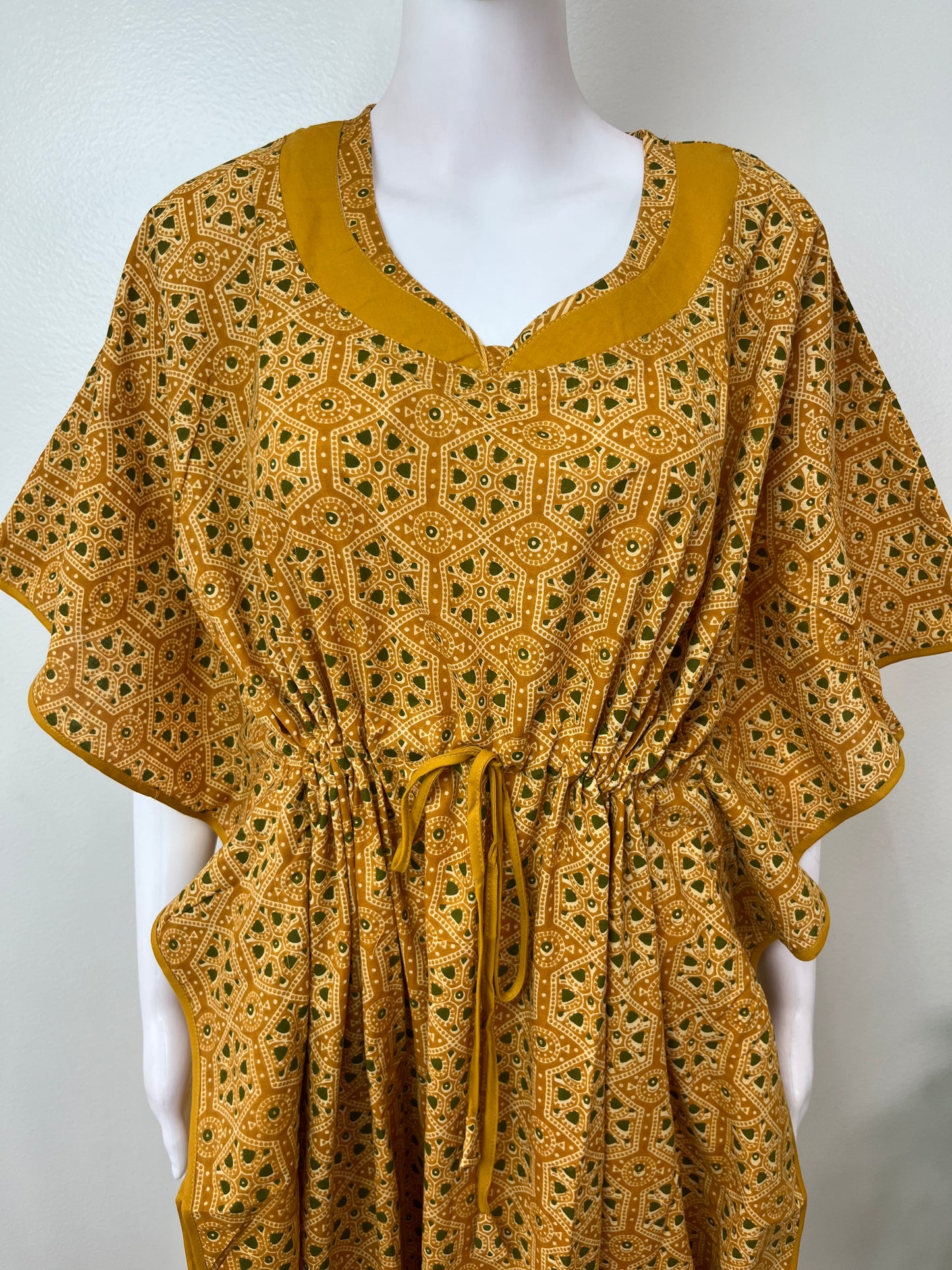 Mustard Pure Cotton Kaftan Nighty