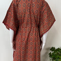 Maroon Digital Printed 100% Cotton Kaftan