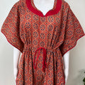 Maroon Digital Printed 100% Cotton Kaftan