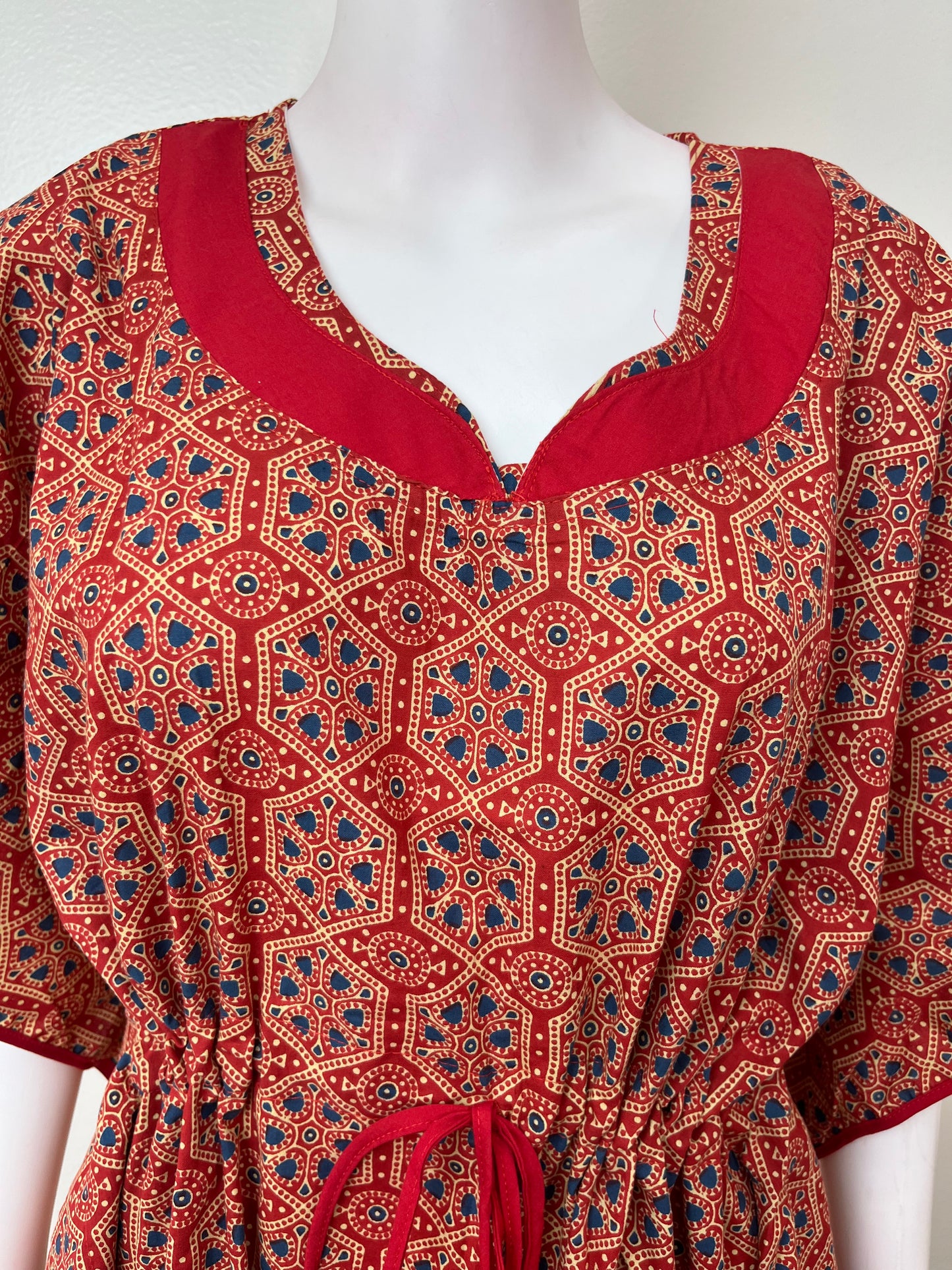Maroon Digital Printed 100% Cotton Kaftan