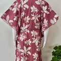 Pink Cambric Cotton Embroidered Kaftan Nighty