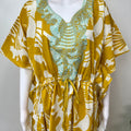 Yellow Cambric Cotton Elegant Kaftan