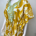Yellow Cambric Cotton Elegant Kaftan