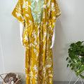 Yellow Cambric Cotton Elegant Kaftan