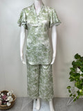 Green Satin Fabric Night Suit