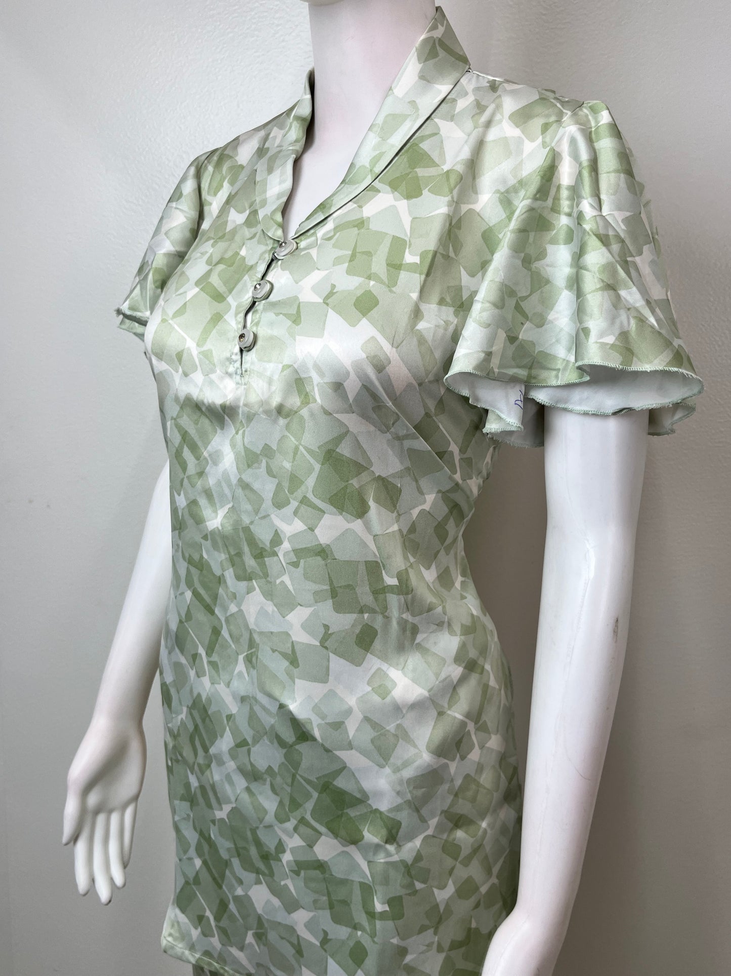 Green Satin Fabric Night Suit