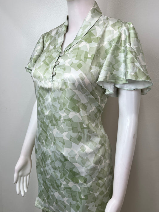 Green Satin Fabric Night Suit