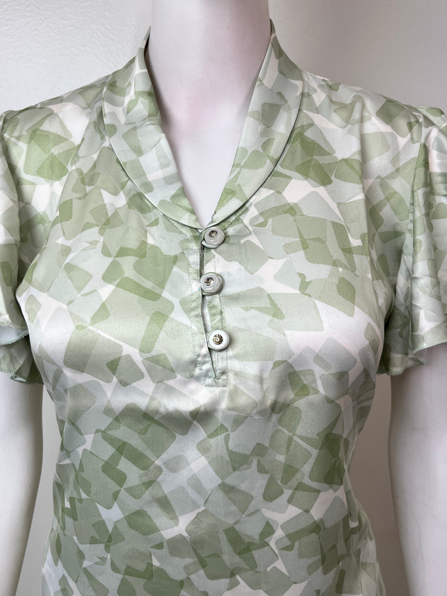 Green Satin Fabric Night Suit