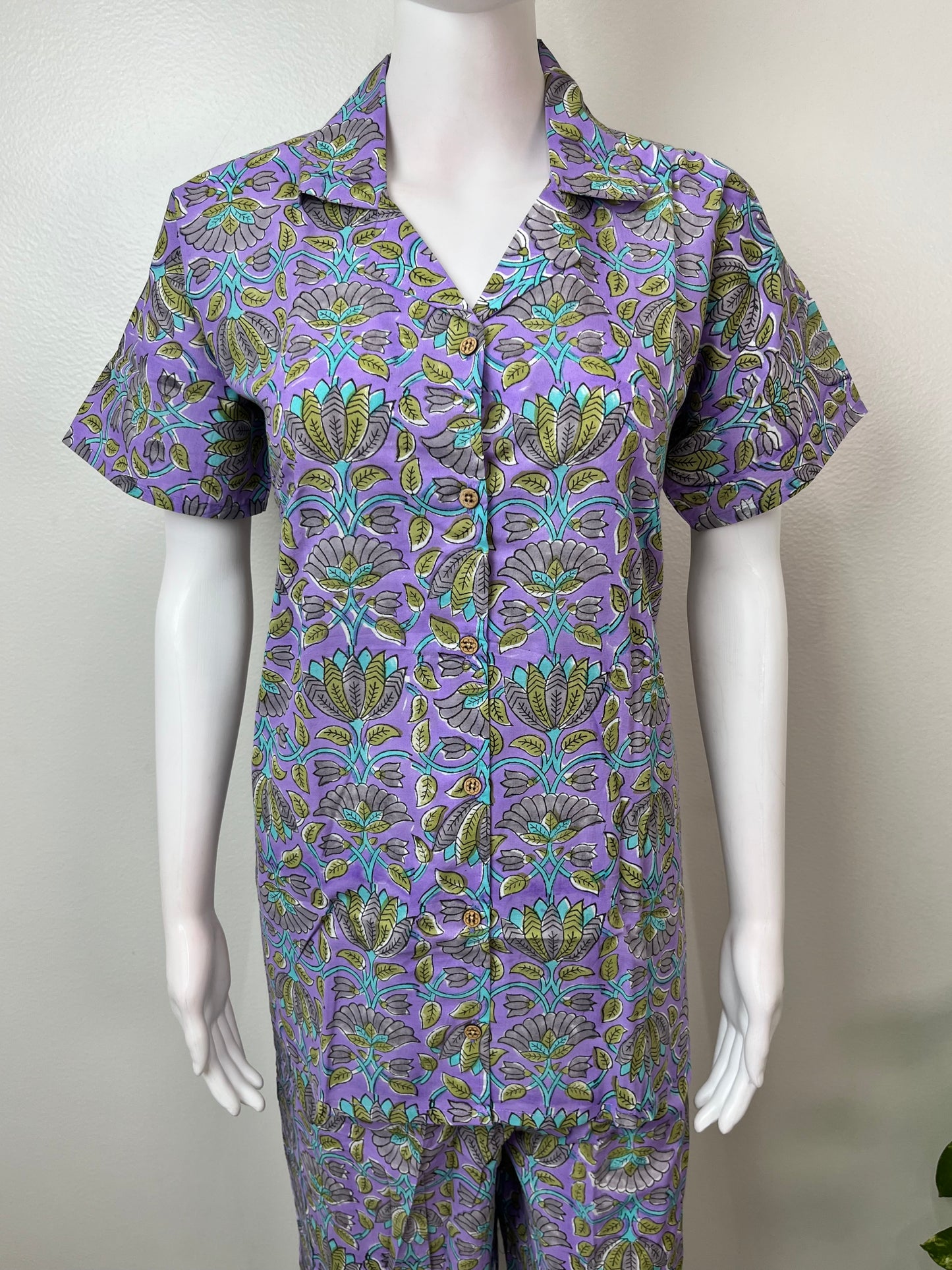 Purple Pure Cotton Night Suit