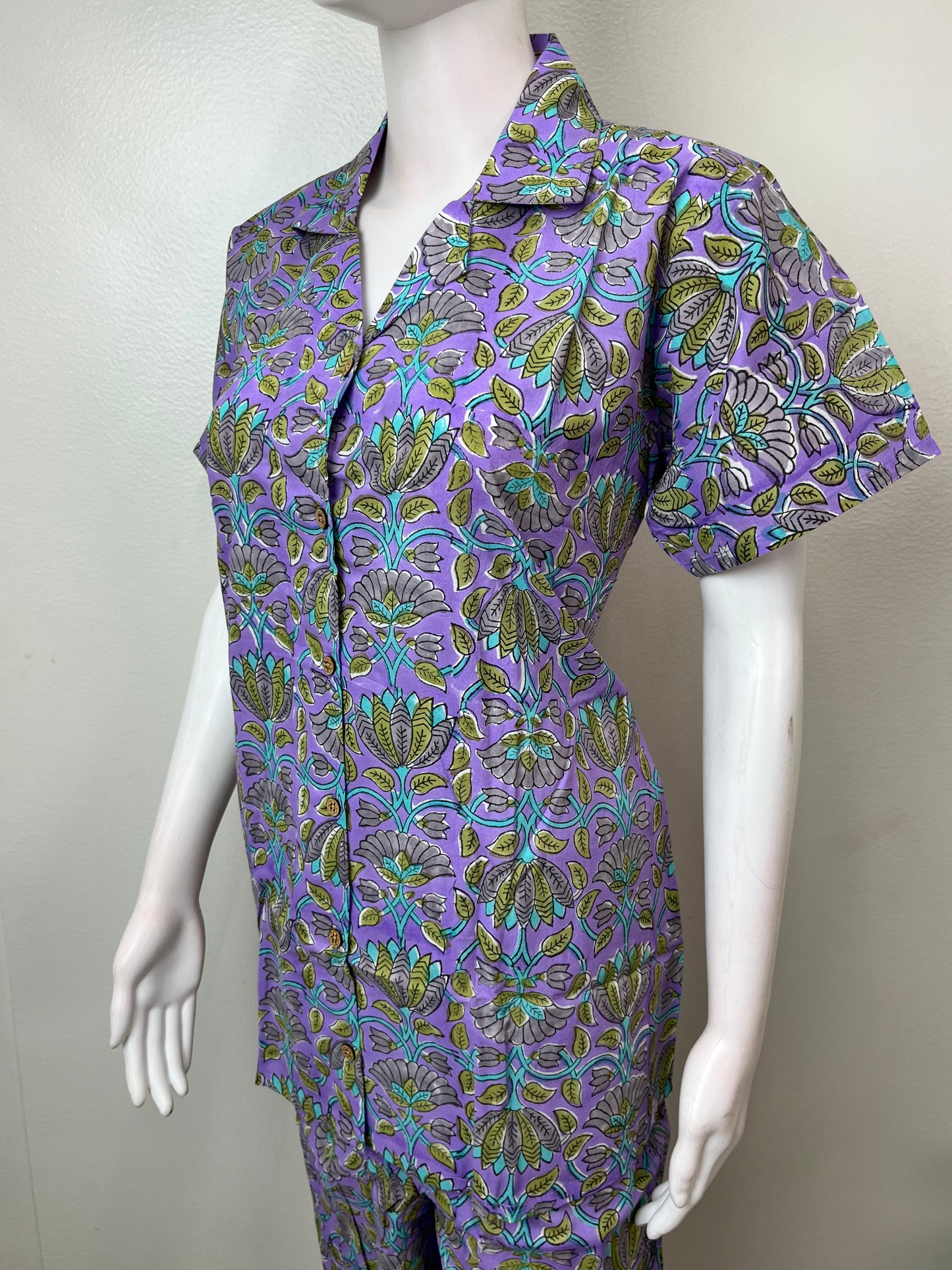 Purple Pure Cotton Night Suit