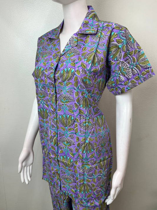 Purple Pure Cotton Night Suit