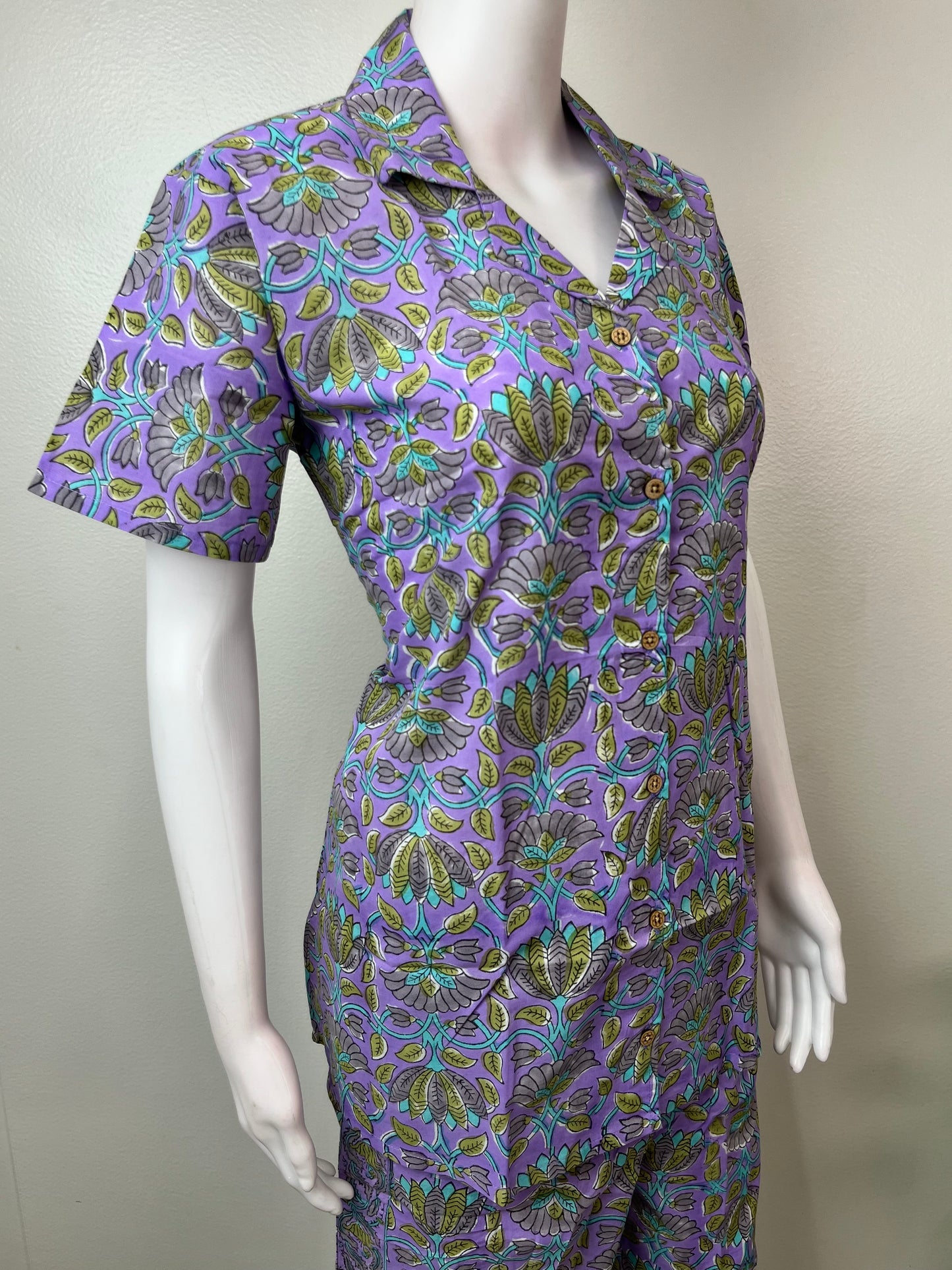 Purple Pure Cotton Night Suit