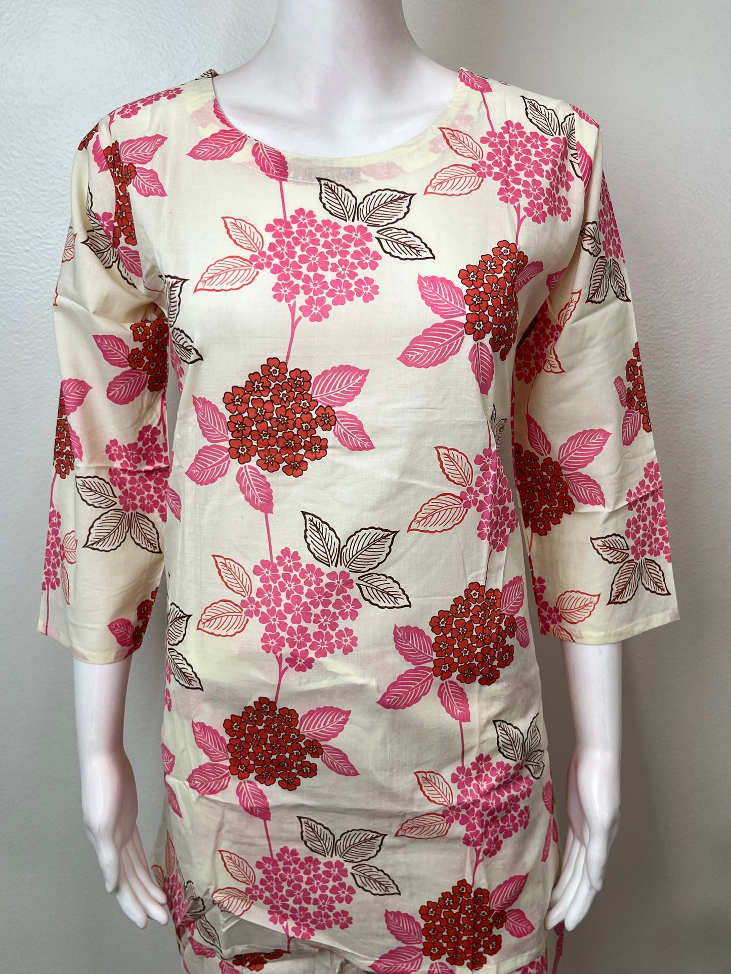 Off-White Pure Cambric Cotton Night Suit