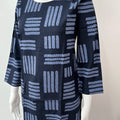 Navy Blue Abstract Rayon Fabric Night Suit