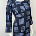 Navy Blue Abstract Rayon Fabric Night Suit