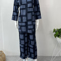 Navy Blue Abstract Rayon Fabric Night Suit