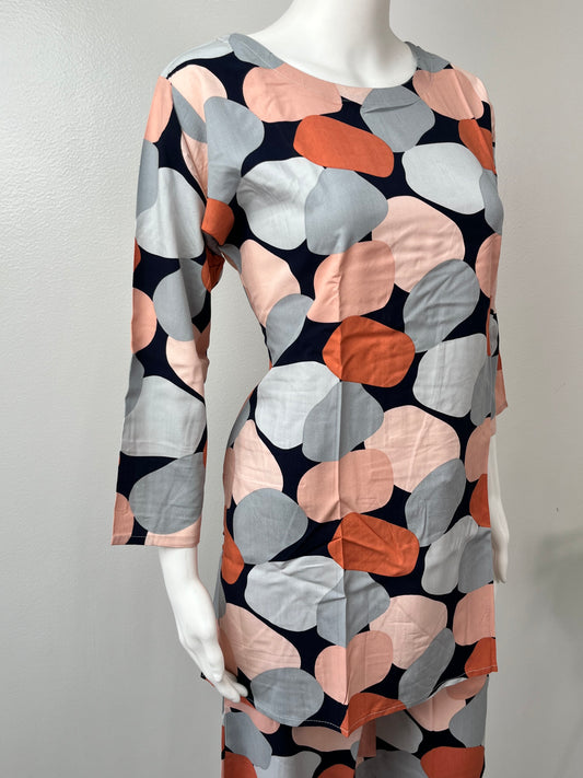 Retro Blooms Rayon Fabric Night Suit
