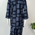 Navy Blue Abstract Rayon Fabric Night Suit