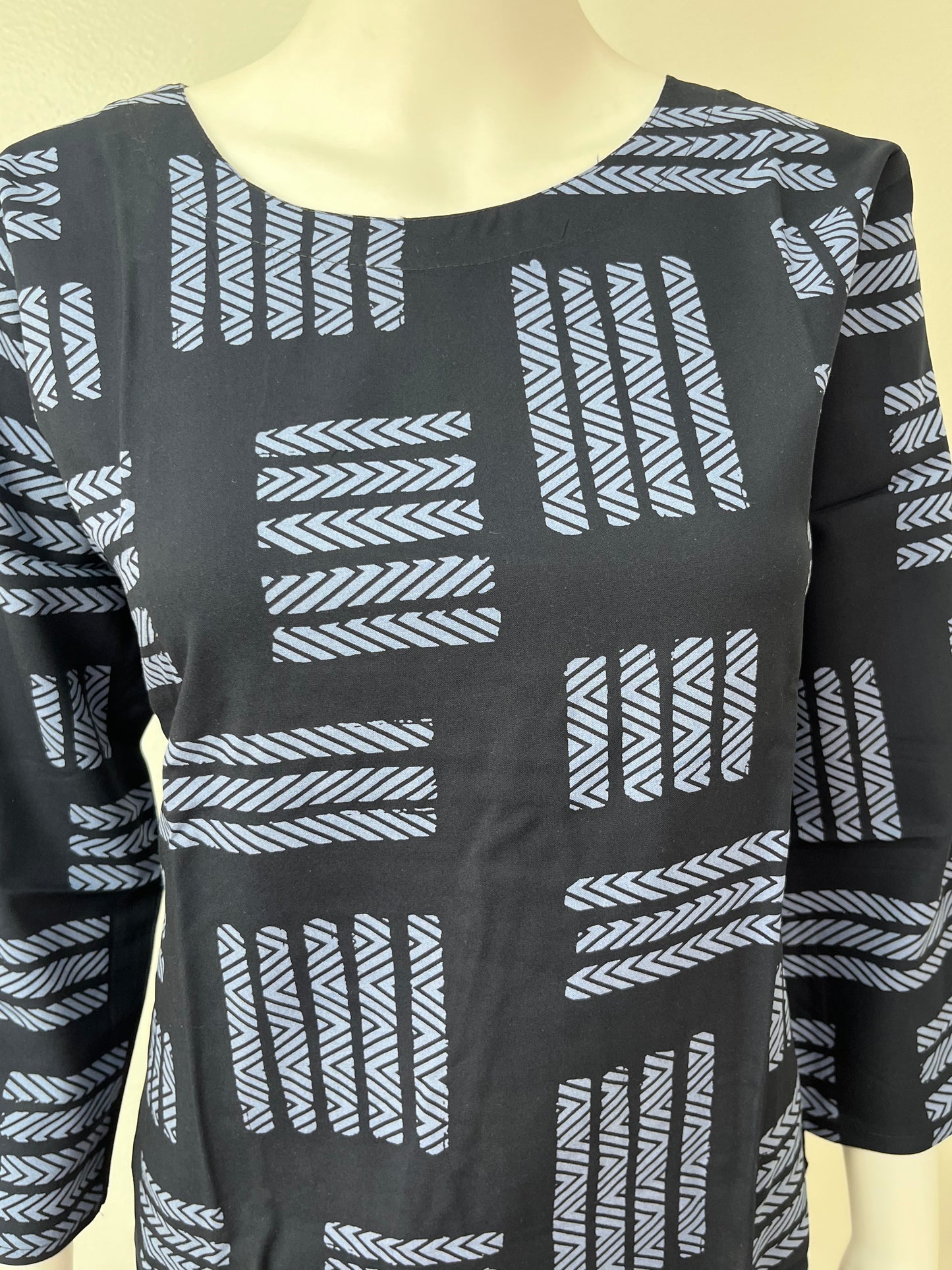 Navy Blue Abstract Rayon Fabric Night Suit