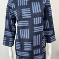Navy Blue Abstract Rayon Fabric Night Suit