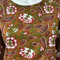 Olive Floral Pure Cotton Women's Night Suit