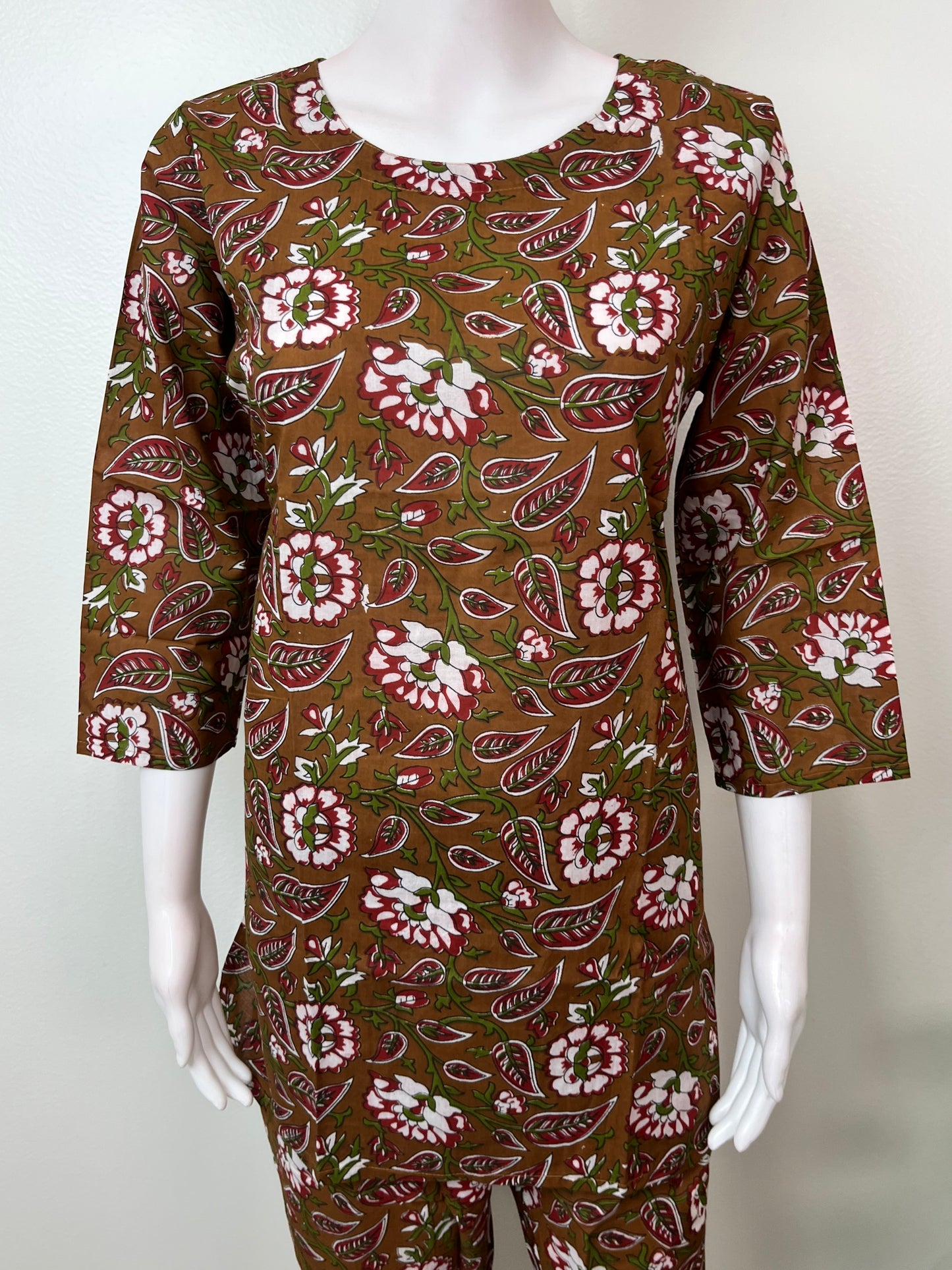 Brown Pure Cotton Night Suit