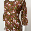 Olive Floral Pure Cotton Women's Night Suit