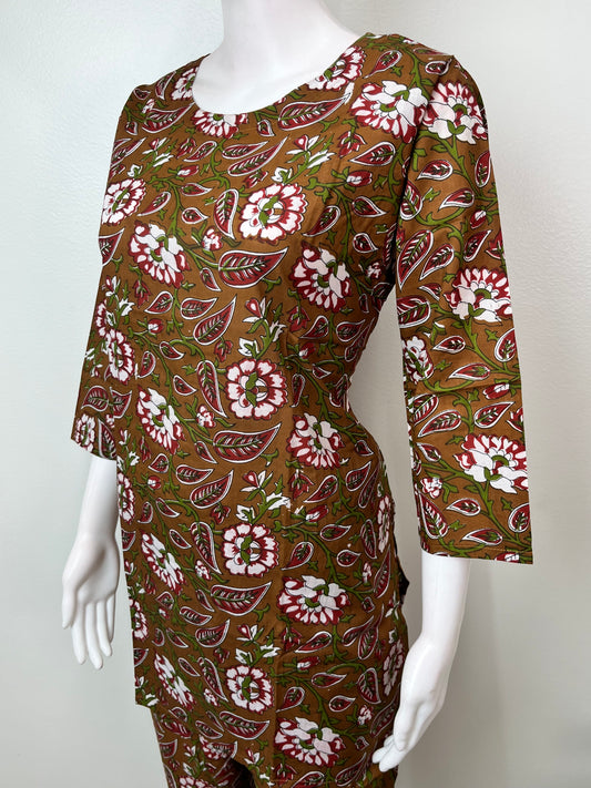 Brown Pure Cotton Night Suit