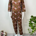Brown Pure Cotton Night Suit