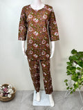 Brown Pure Cotton Night Suit