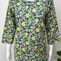 Printed Cotton Night Suit for Women -Dark Green