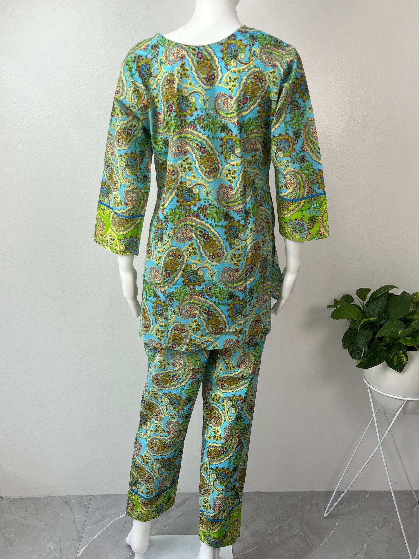 Tropical Bliss Green Pure Cotton Co-ord Set