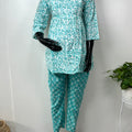 Sky Blue Pure Cotton Fabric Maternity Co-ord Set.