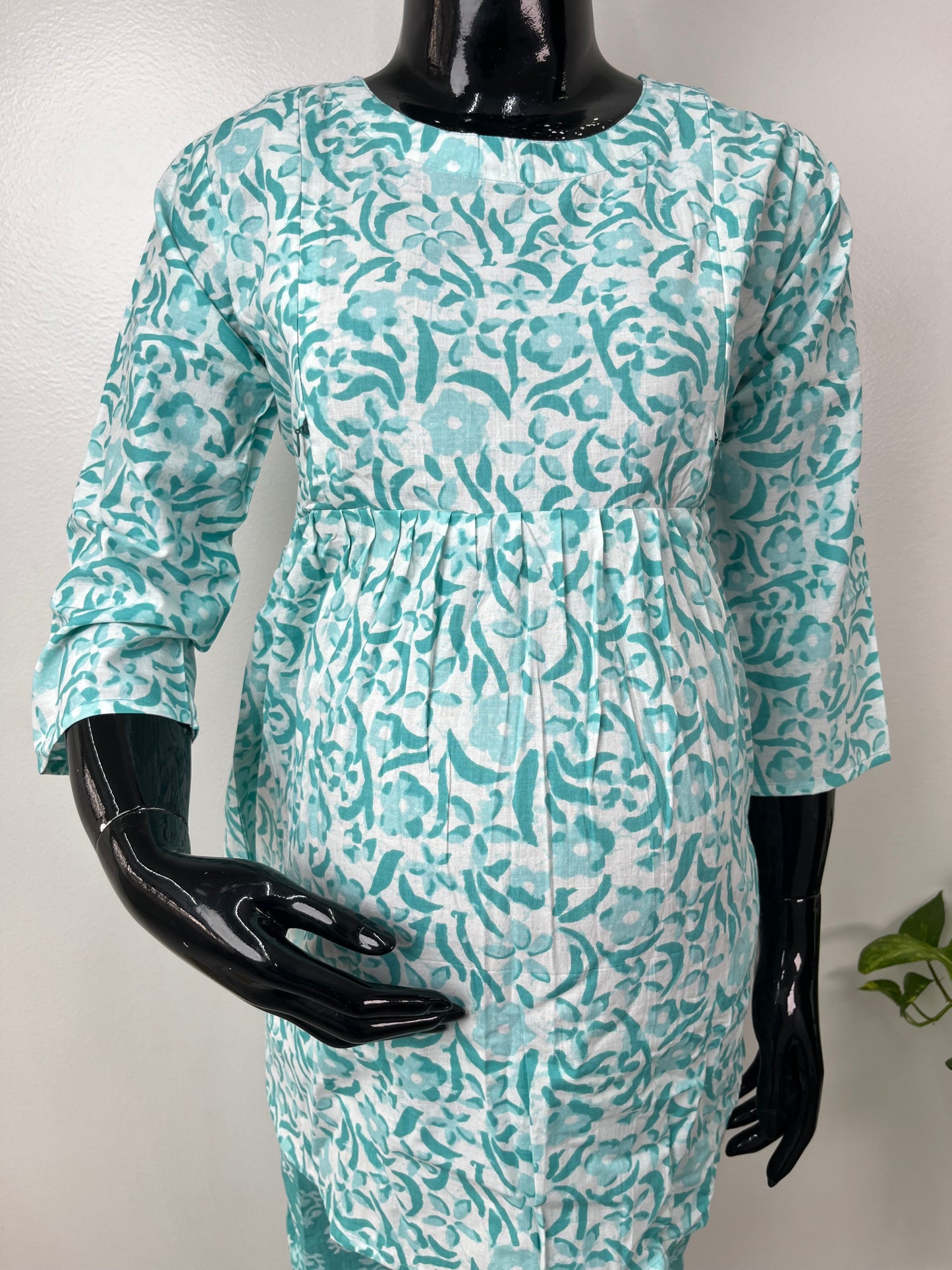 Sky Blue Pure Cotton Fabric Maternity Co-ord Set.