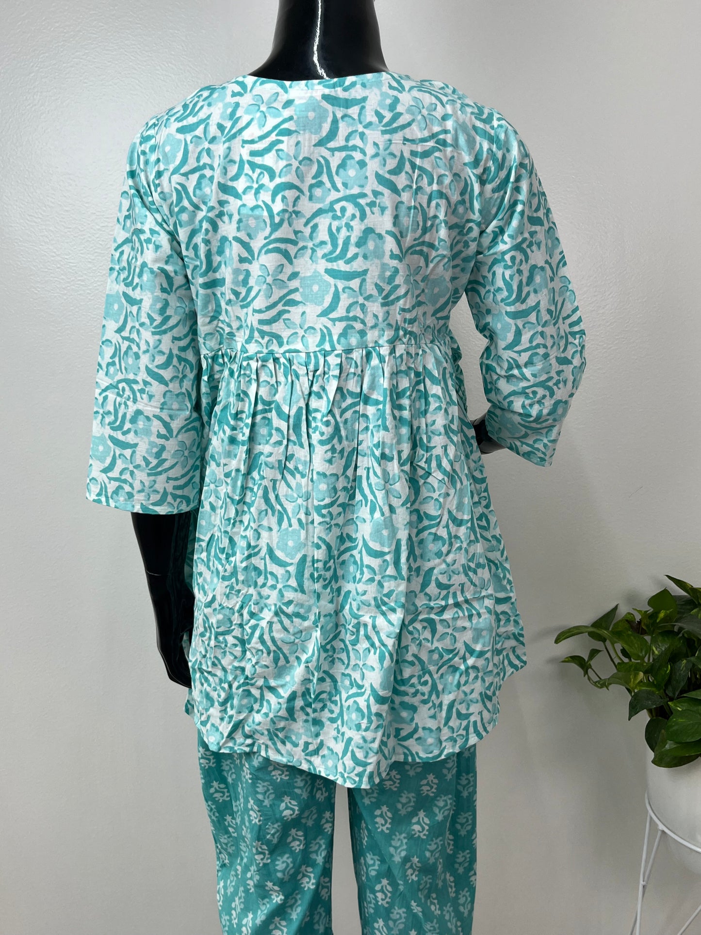 Sky Blue Pure Cotton Fabric Maternity Co-ord Set.