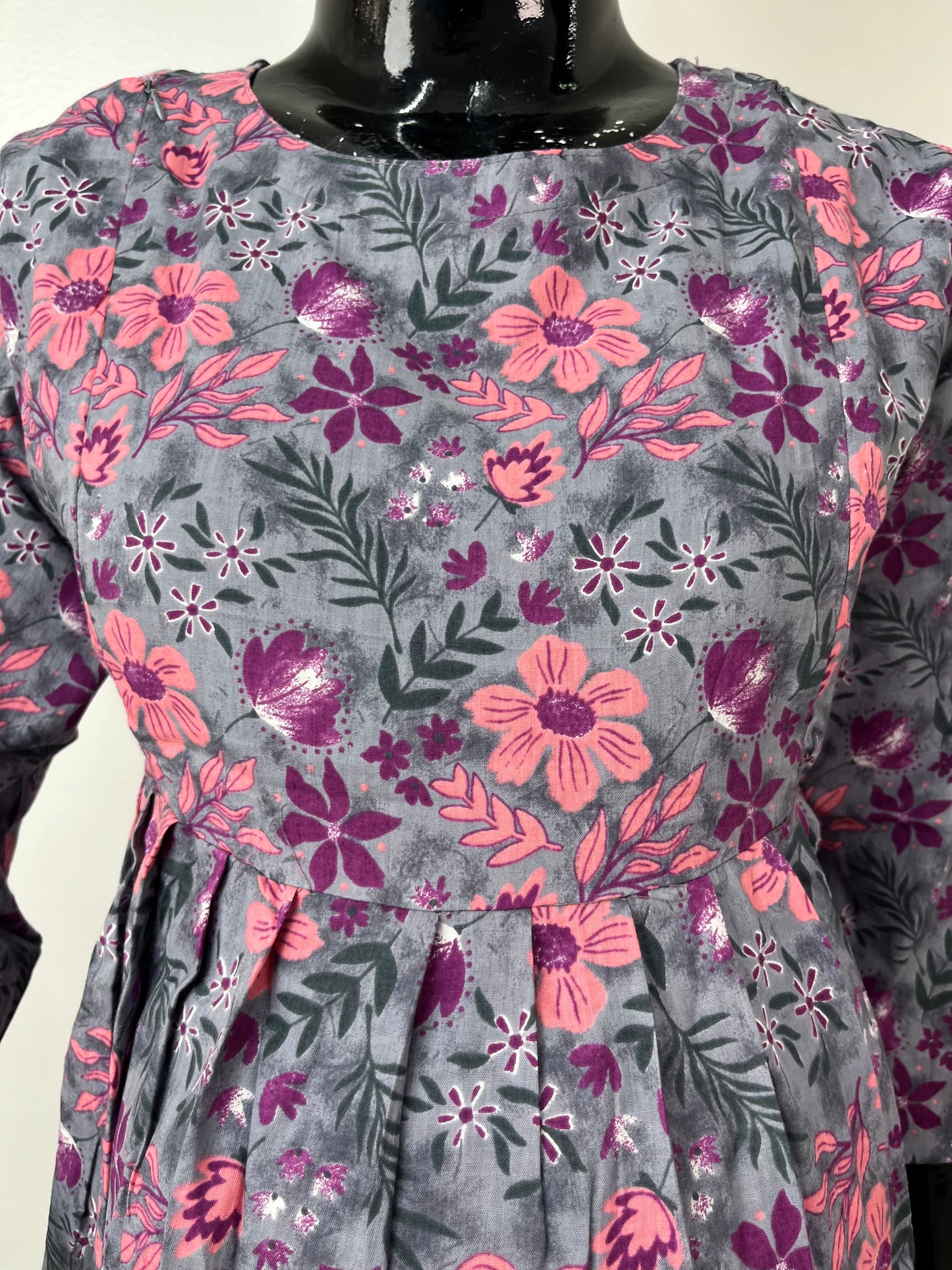 Grey & Pink Pure Cotton Fabric Maternity Co-ord Set