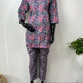 Grey & Pink Pure Cotton Fabric Maternity Co-ord Set
