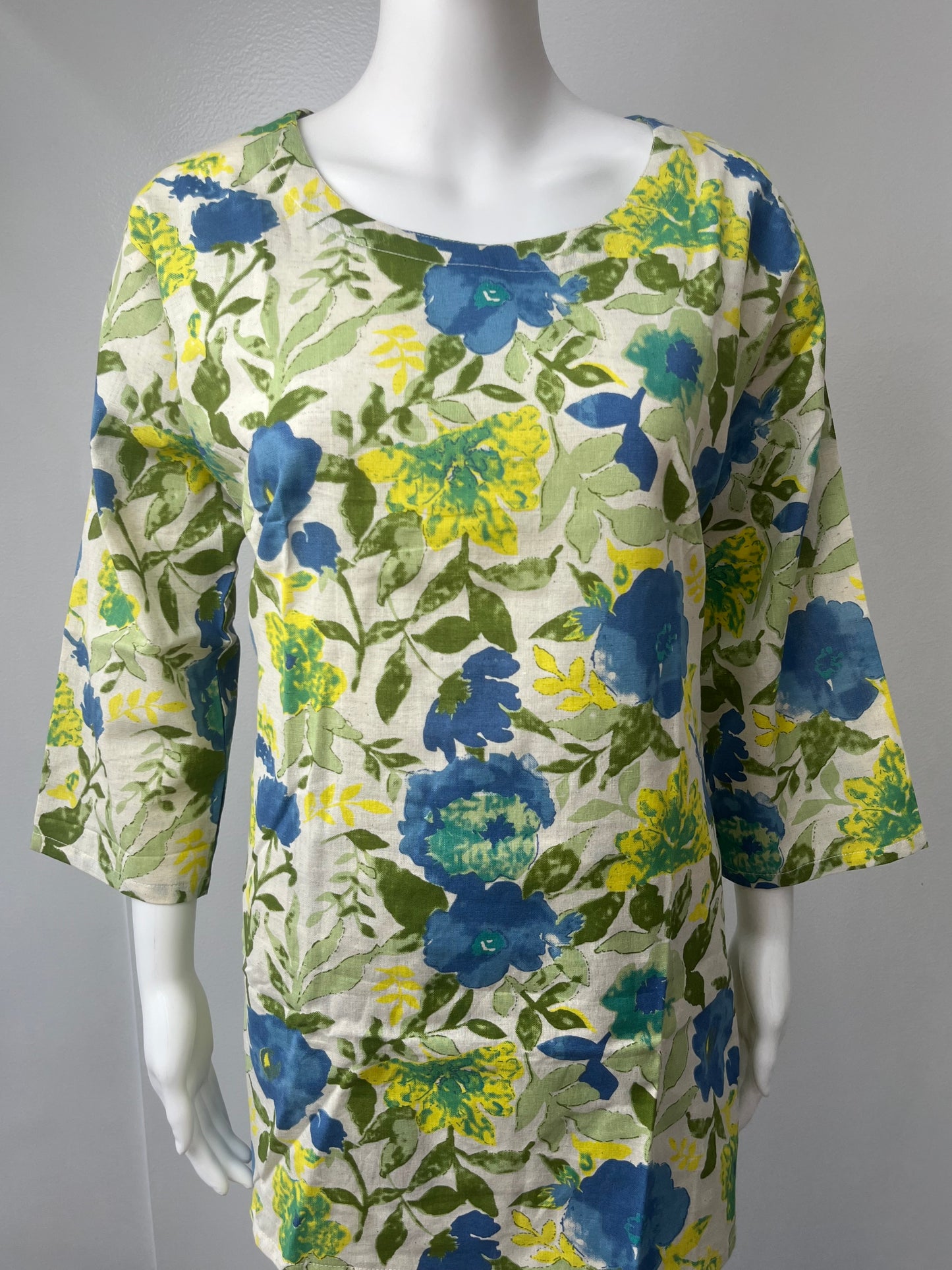 Blue Blossom Khadi Cotton Co-ord Set