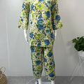 Blue Blossom Khadi Cotton Co-ord Set