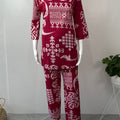 Tribal Red Maze Pure Cotton Loungewear Set