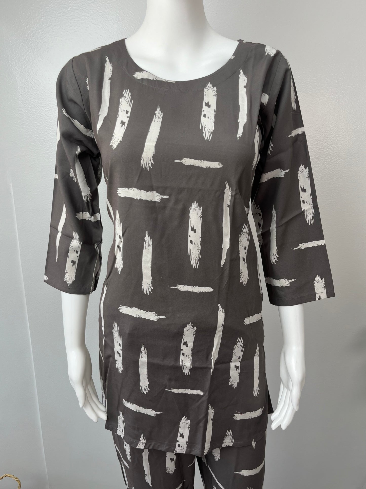 Grey Mirage Rayon Fabric Co-ord Set