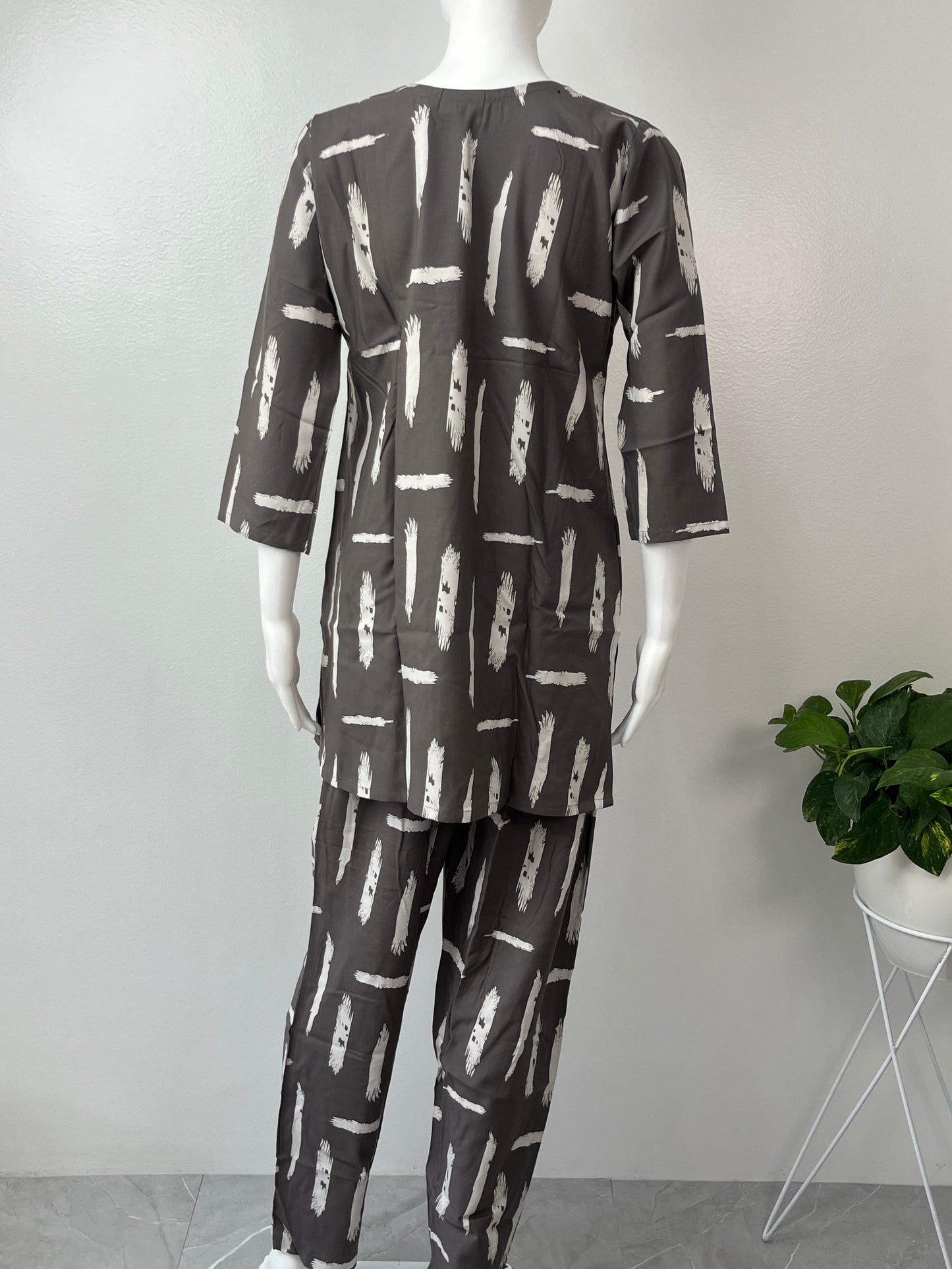 Grey Mirage Rayon Fabric Co-ord Set