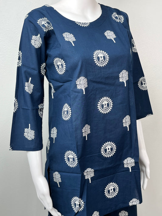 Indigo Heritage Pure Cotton Fabric Co-ord Set