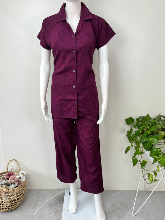 Comfort Fit Rayon Night Suit- Half Sleeves