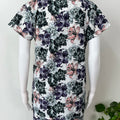 Floral Printed Rayon Button-Down Night Suit