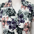 Floral Printed Rayon Button-Down Night Suit