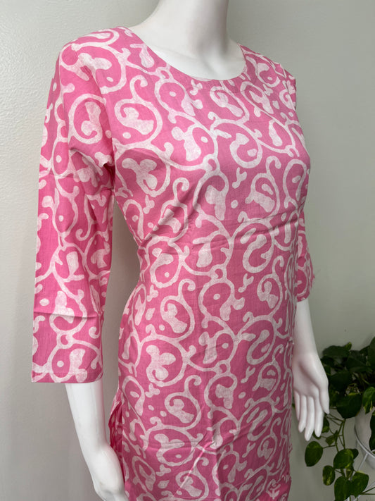 Pink Women's Cotton Co-ord Night Suit