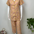 Women's Cotton Pyjama Set- Night Suit in Yellow